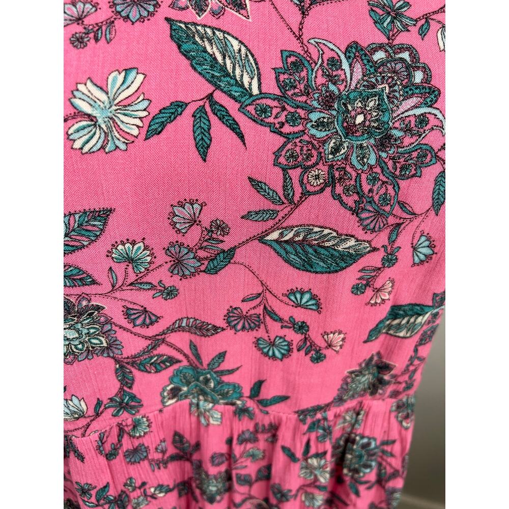 J. Jill pink floral maxi dress cottagecore boho sleeveless western lightweight - Picture 8 of 9